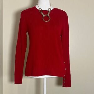 Evan Picone Red Crew Neck Sweater